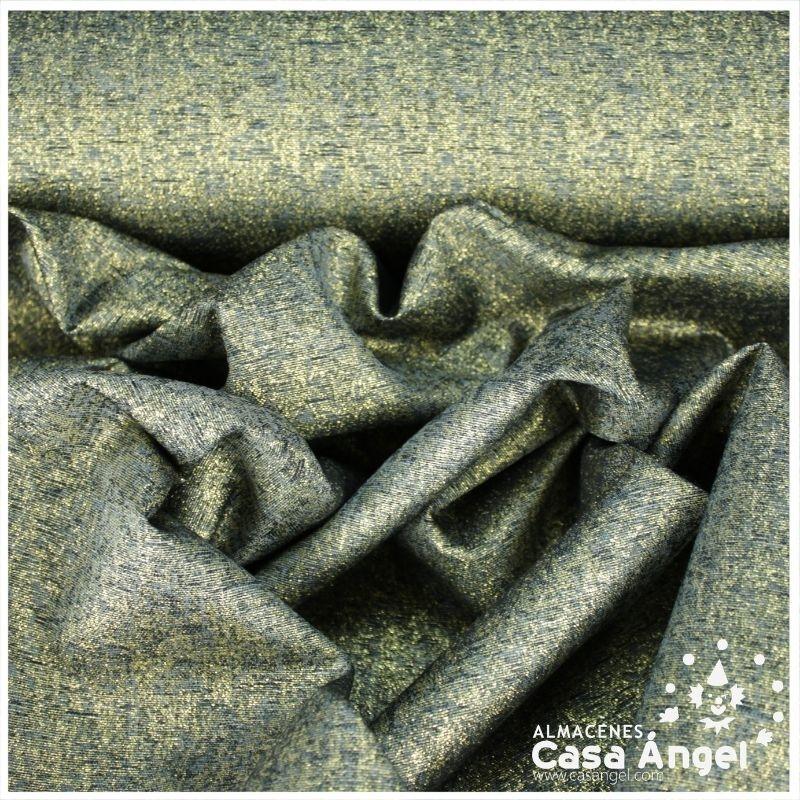 TEJIDO JACQUARD LÚREX NEGRO Y ORO SERIE TARA 150cm