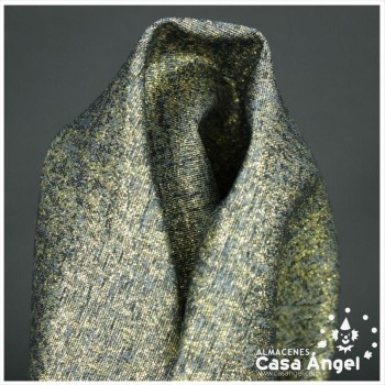 TEJIDO JACQUARD LÚREX NEGRO Y ORO SERIE TARA 150cm