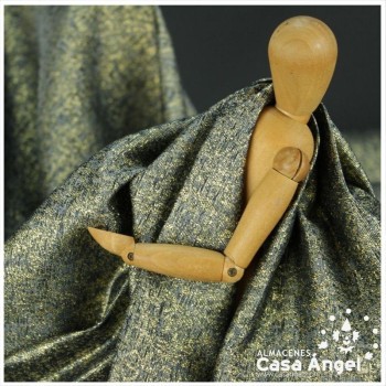 TEJIDO JACQUARD LÚREX NEGRO Y ORO SERIE TARA 150cm