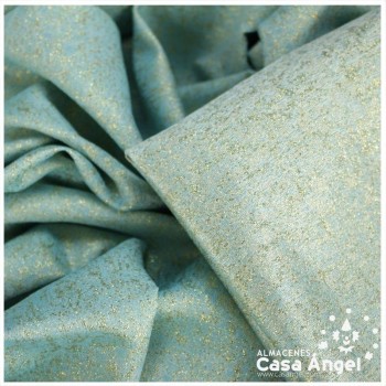 TEJIDO JACQUARD LÚREX AZUL CLARO Y ORO SERIE TARA 150cm