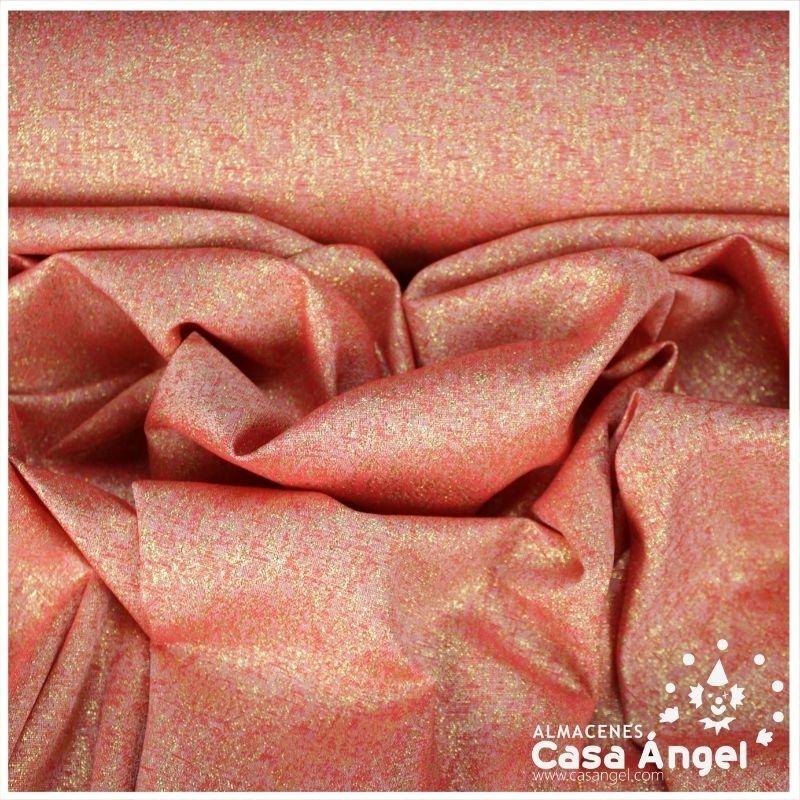 TEJIDO JACQUARD LÚREX ROJO Y ORO SERIE TARA 150cm