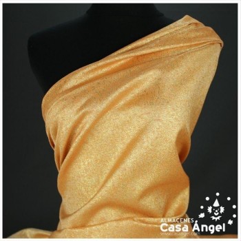 TEJIDO JACQUARD LÚREX NARANJA Y ORO SERIE TARA 150cm