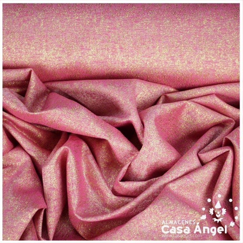 TEJIDO JACQUARD LÚREX FUCSIA Y ORO SERIE TARA 150cm