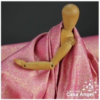 TEJIDO JACQUARD LÚREX FUCSIA Y ORO SERIE TARA 150cm