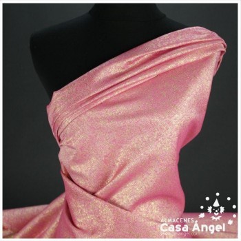 TEJIDO JACQUARD LÚREX FUCSIA Y ORO SERIE TARA 150cm
