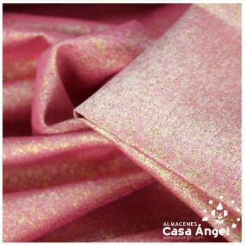TEJIDO JACQUARD LÚREX FUCSIA Y ORO SERIE TARA 150cm