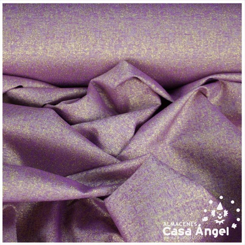 TEJIDO JACQUARD LÚREX MORADO Y ORO SERIE TARA 150cm