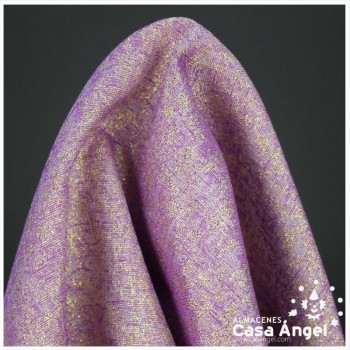 TEJIDO JACQUARD LÚREX MORADO Y ORO SERIE TARA 150cm