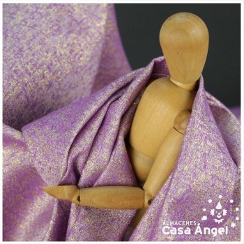 TEJIDO JACQUARD LÚREX MORADO Y ORO SERIE TARA 150cm