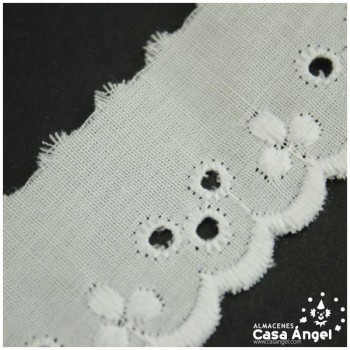 TIRA DE BATISTA MICROPERFORADA CON RIBETE EN ONDAS 25mm