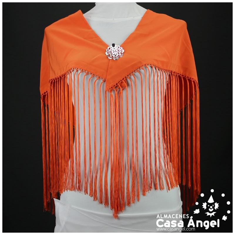 MANTONCILLO DE PICO COLOR NARANJA LISO ADULTO
