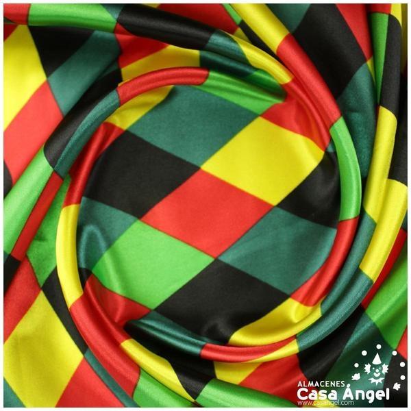 RASO ESTAMPADO DE ROMBOS MULTICOLOR 150cm