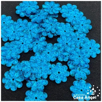 LENTEJUELA FLOR 15mm CON OJAL BOLSA 50gr