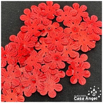 FLORES DE ACETATO METALIZADO 15mm CON OJAL BOLSA 50gr