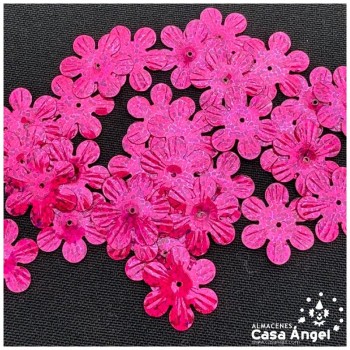 FLORES DE ACETATO METALIZADO 15mm CON OJAL BOLSA 50gr