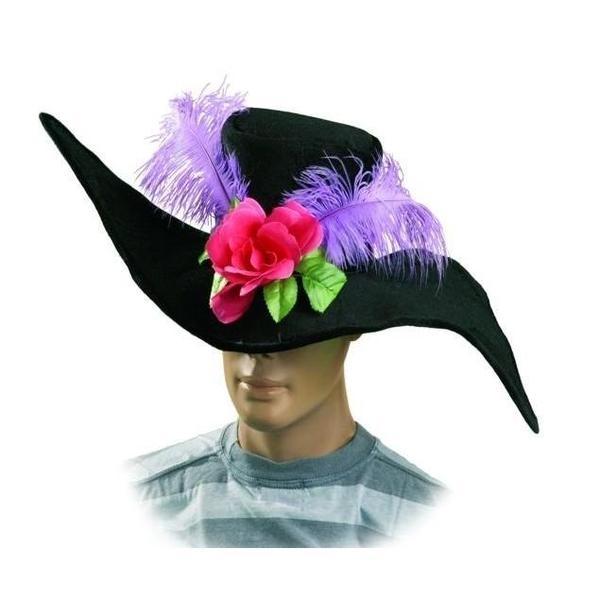 SOMBRERO DAMA FLOR Y PLUMA