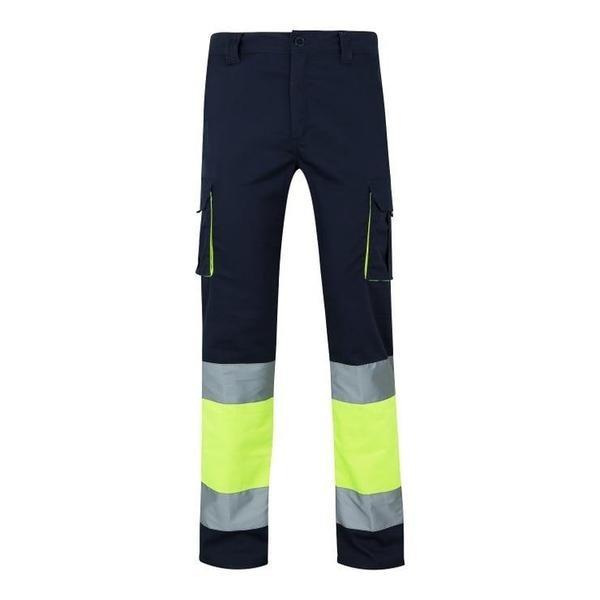 PANTALÓN STRETCH ALTA VISIBILIDAD MARINO Y AMARILLO