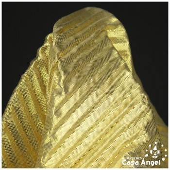 TEJIDO LAMÉ PLISADO ORO METALIZADO 112cm