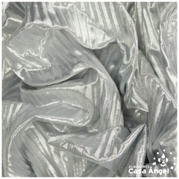 TEJIDO LAMÉ PLISADO PLATA METALIZADO 112cm