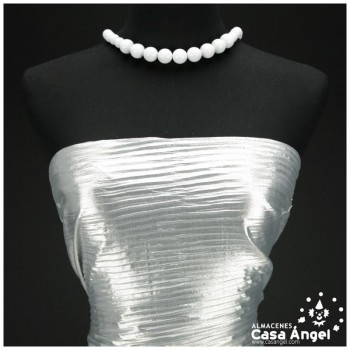 TEJIDO LAMÉ PLISADO PLATA METALIZADO 112cm