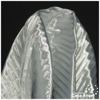 TEJIDO LAMÉ PLISADO PLATA METALIZADO 112cm