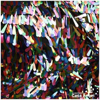 TUL CON FLECOS DE LENTEJUELAS MULTICOLOR DE LÁGRIMA BORDADA SERIE NAMIDA 160cm