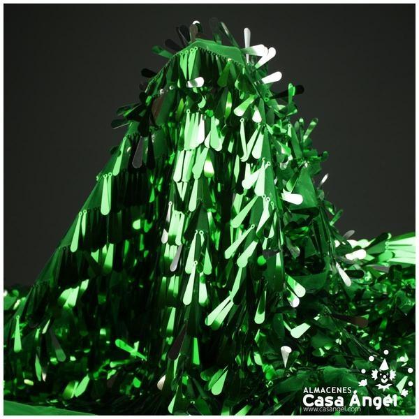 TUL CON FLECOS DE LENTEJUELAS VERDES DE LÁGRIMA BORDADA SERIE NAMIDA 160cm