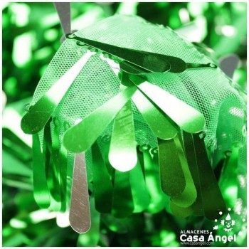 TUL CON FLECOS DE LENTEJUELAS VERDES DE LÁGRIMA BORDADA SERIE NAMIDA 160cm