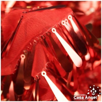 TUL CON FLECOS DE LENTEJUELAS ROJAS DE LÁGRIMA BORDADA SERIE NAMIDA 160cm
