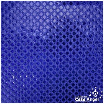 PUNTO LAMÉ AZUL CON PATRÓN DE LENTEJUELAS SERIE LOSANGE 112cm
