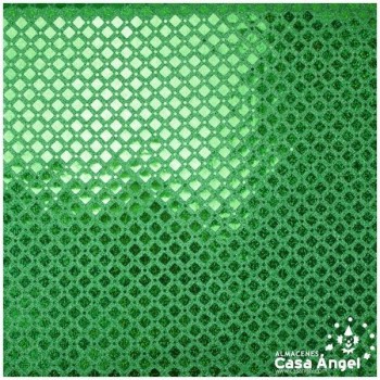PUNTO LAMÉ VERDE CON PATRÓN DE LENTEJUELAS SERIE LOSANGE 112cm