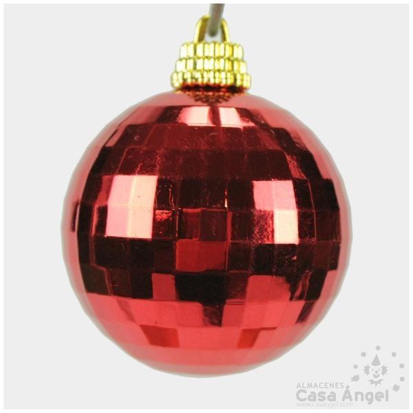BOLAS DE NAVIDAD CON CUADRÍCULA 5cm SET 3 UNIDADES ROJO