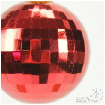 BOLAS DE NAVIDAD CON CUADRÍCULA 5cm SET 3 UNIDADES ROJO