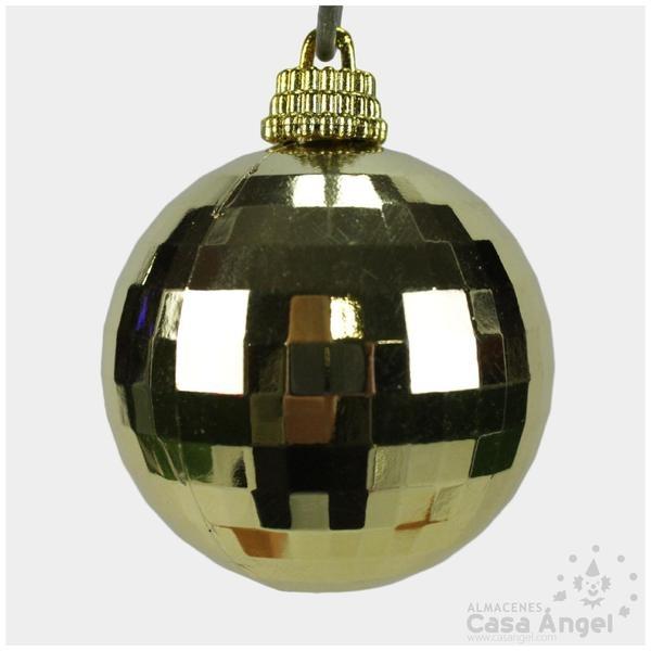 BOLAS DE NAVIDAD CON CUADRÍCULA 5cm SET 3 UNIDADES ORO