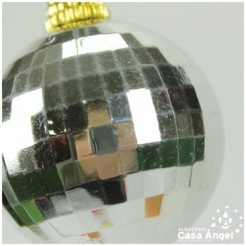 BOLAS DE NAVIDAD CON CUADRÍCULA 5cm SET 3 UNIDADES PLATA