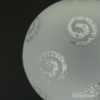 BOLAS DE NAVIDAD ESPIRAL ESCARCHA PLATA 6cm