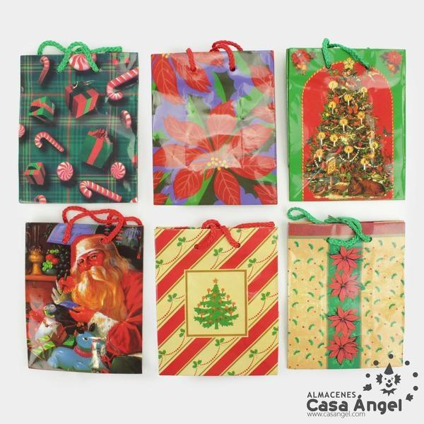 BOLSAS DE REGALO NAVIDAD 14cm SET DE 6 UNIDADES