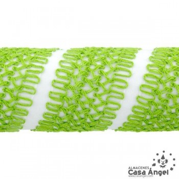PASAMANERÍA BORDADA HILO ACRÍLICO COLORES VIVOS 4cm