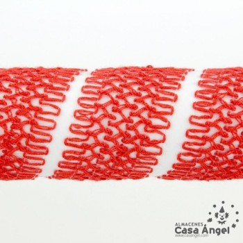 PASAMANERÍA BORDADA HILO ACRÍLICO COLORES VIVOS 4cm