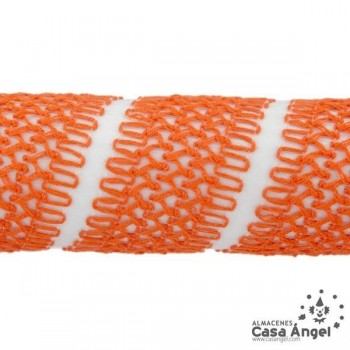 PASAMANERÍA BORDADA HILO ACRÍLICO COLORES VIVOS 4cm