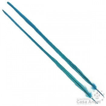 PLUMA LANZA COLA DE FAISÁN TEÑIDA TURQUESA 55cm