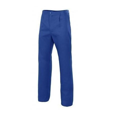 PANTALÓN TRABAJO PINZAS Y GOMA AZUL