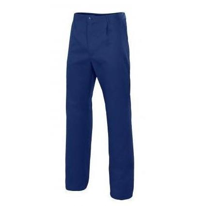 PANTALÓN TRABAJO PINZAS Y GOMA AZUL MARINO