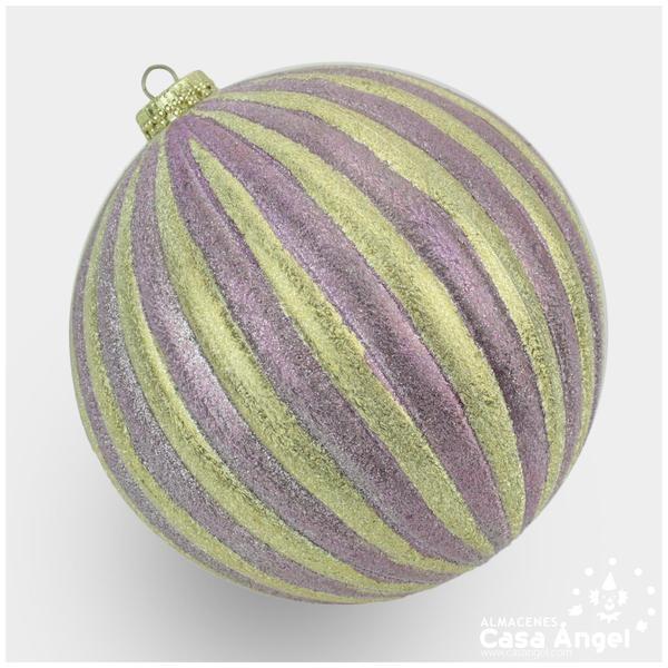 BOLA DE NAVIDAD CON PURPURINA STRIPE