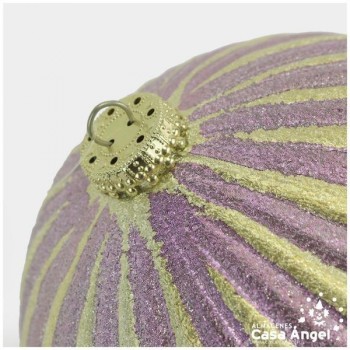 BOLA DE NAVIDAD CON PURPURINA STRIPE