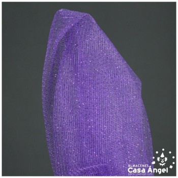 TUL PÚRPURA FIRME CON CHISPAS DE PURPURINA SERIE SENKO 150cm