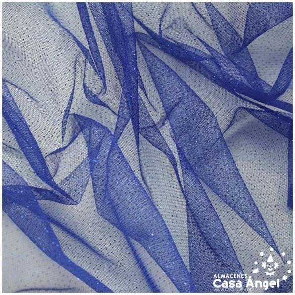 TUL AZUL FIRME CON CHISPAS DE PURPURINA SERIE SENKO 150cm