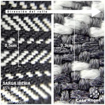 TELA SARGA DE RAYAS SERIE CHESTER GRIS 150cm
