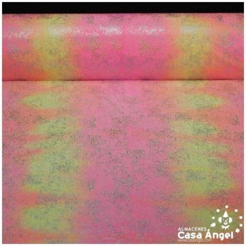 TELA LYCRA ROSA DEGRADÉ CON ESTAMPADO FLASHY 150cm