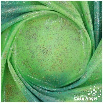 TELA LYCRA VERDE DEGRADÉ CON ESTAMPADO FLASHY 150cm